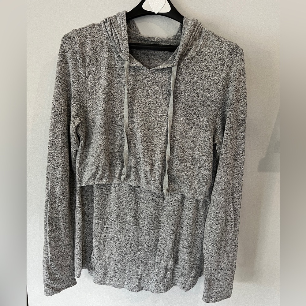Latched Mama Nursing lightweight hoodie, size medium, grey